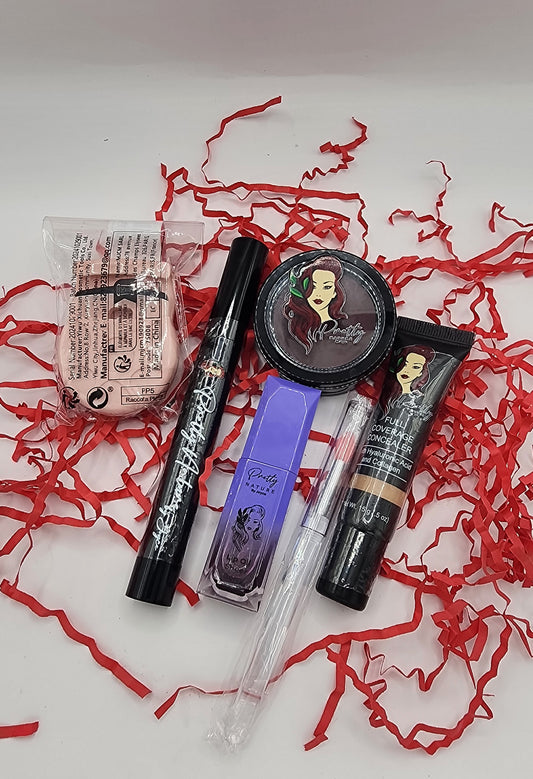 PRETTY NATURE BY JOYCE Cosmetic Makeup Gift Set (Vegan Gift) with Concealer Corrector, Lip & Cheek Balm, Waterproof Mascara extras 1 Lips oil