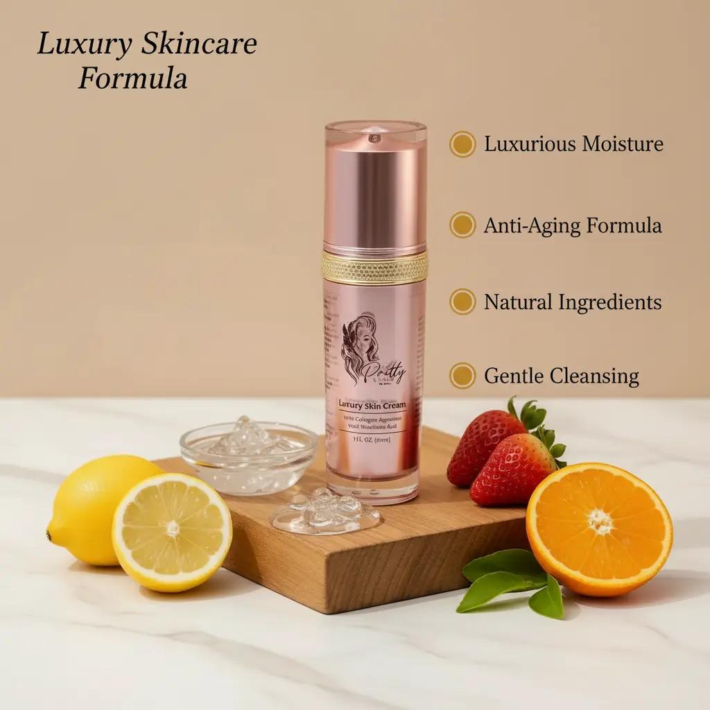 PRETTY NATURE BY JOYCE Glow Set - Luxury Hydrating Serum, Plumper Primer, Moisturizer with Hyaluronic Acid, Resveratrol, Vitamins, Chamomile, Lightweight Cleansing for Radiant Skin Care, Hydrate