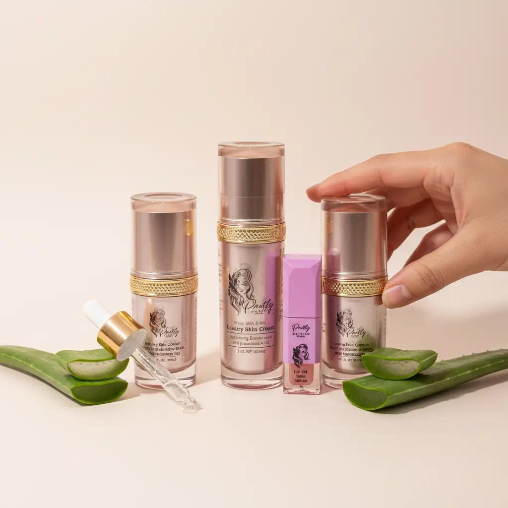 PRETTY NATURE BY JOYCE Glow Set - Luxury Hydrating Serum, Plumper Primer, Moisturizer with Hyaluronic Acid, Resveratrol, Vitamins, Chamomile, Lightweight Cleansing for Radiant Skin Care, Hydrate