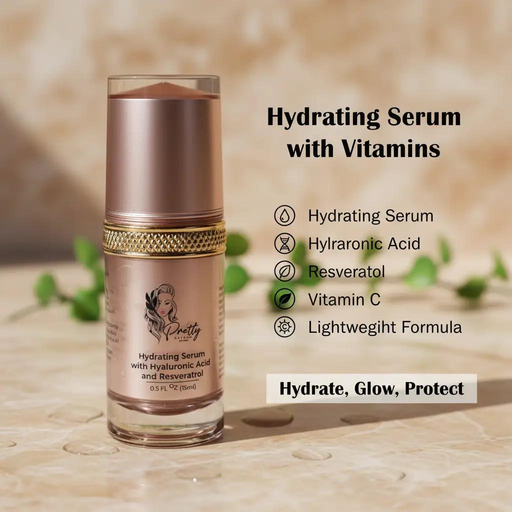 Hydrating Serum with Resveratrol and Hyaluronic Acid, vitamin C